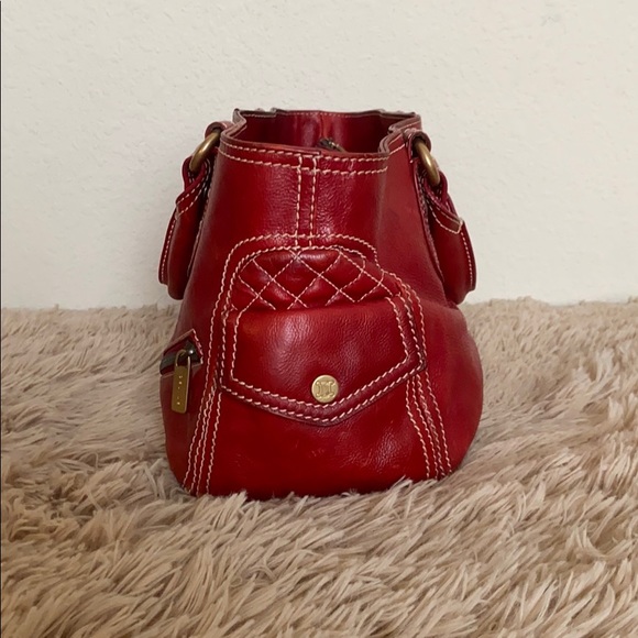 Auth Celine Boogie Red Leather Handbag - Picture 6 of 16